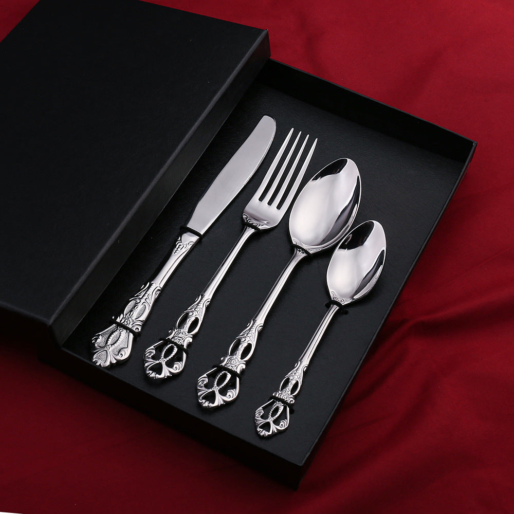 Royal Court™ – Faqueiro Premium em Aço Inoxidável 304 com Detalhes Florais — referência de uso no ambiente | Mova Decor