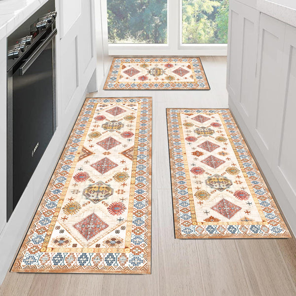 Jogo de Tapetes de Cozinha Boho com Passadeira Mōva — 3 Peças — variante / ângulo adicional | Mova Decor