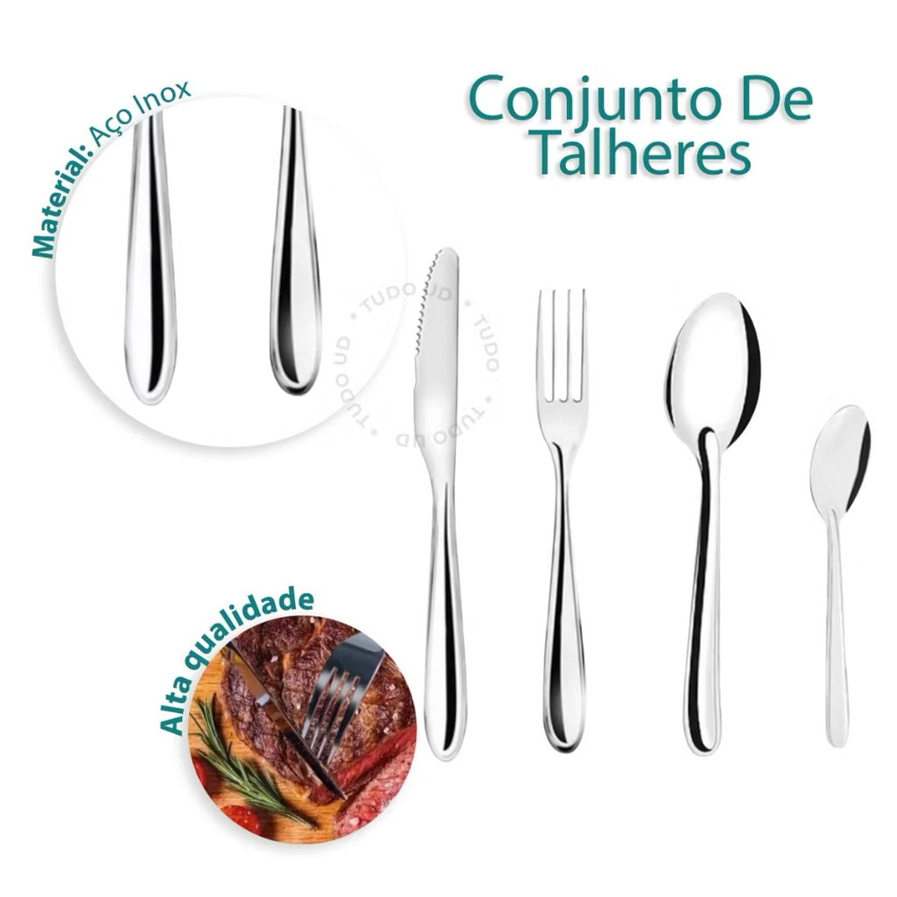 Kōrva - Kit Talheres Inox Profissional — detalhe do acabamento | Mova Decor