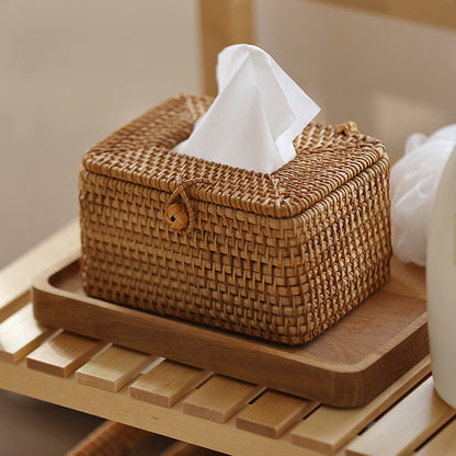 Porta-Lenços em Rattan Trançado à Mão Mōva — vista principal do produto | Mova Decor