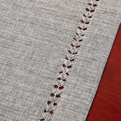 Caminho de Mesa em Imitação de Linho Mōva — composição / escala visual | Mova Decor