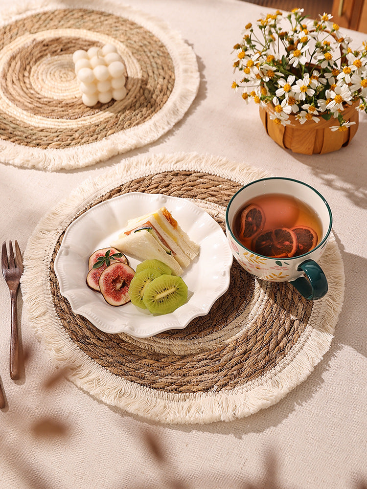 Descanso de Mesa em Algodão com Franjas Mōva — detalhe do acabamento | Mova Decor