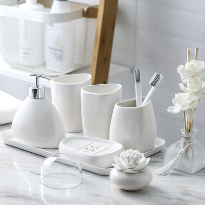 Conjunto de Banheiro em Porcelana Branca Mōva — 5 Peças — detalhe do acabamento | Mova Decor