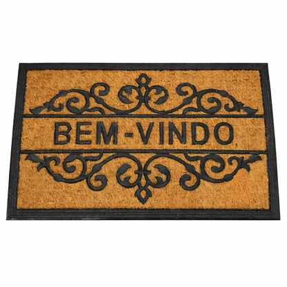Tapete Capacho Entrada Casa Fibra de Coco Retangular ou Meia Lua 40cm x 60cm
