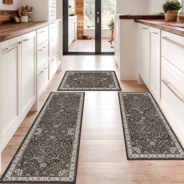 Jogo de Tapetes de Cozinha Boho Mōva — 3 Peças — detalhe do acabamento | Mova Decor