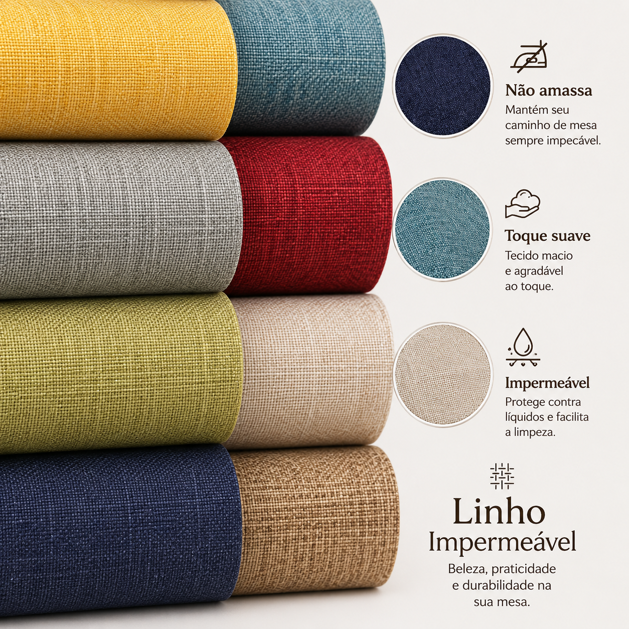 Caminho de Mesa em Linho Liso Mōva — referência de uso no ambiente | Mova Decor