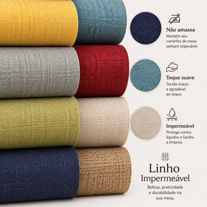 Caminho de Mesa em Linho Liso Mōva — referência de uso no ambiente | Mova Decor