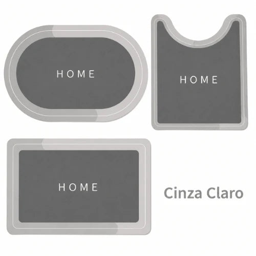 Comfort Home | Kit Banheiro 3 Peças Antiderrapante e Super Absorvente