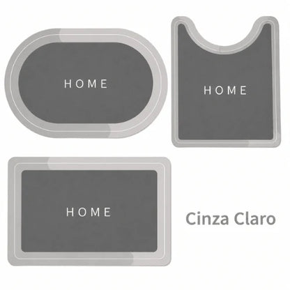 Comfort Home | Kit Banheiro 3 Peças Antiderrapante e Super Absorvente