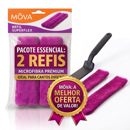 Kit Limpa Vãos e Box Mōva — Limpador de Vidro e Cantos — composição / escala visual | Mova Decor