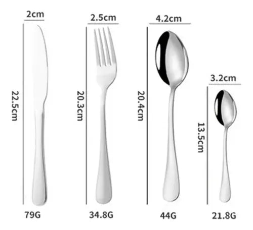 Jogo de Talheres Aço Inox 24 Peças - Mōva Decor