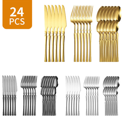 Élégance D’Or – Faqueiro Premium 24 Peças - Mōva Decor