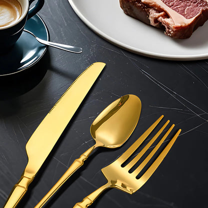 Élégance D’Or – Faqueiro Premium 24 Peças - Mōva Decor