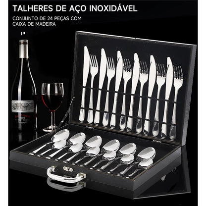 Imperiale Silver – Faqueiro Premium 24 Peças com Maleta - Mōva Decor