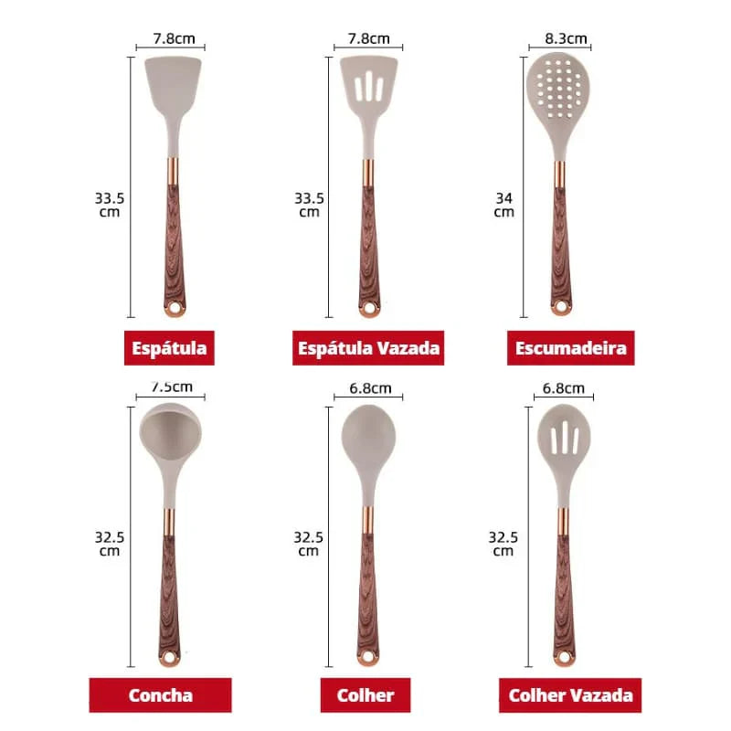 Kit Utensílios de Cozinha COMPRE 7 e LEVE 10 Peças - Mōva Decor