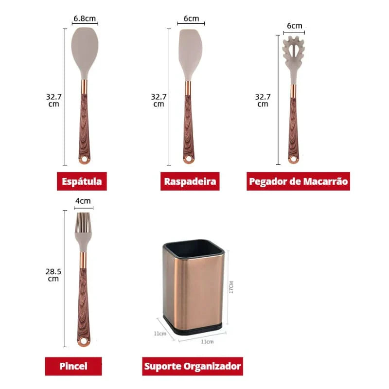Kit Utensílios de Cozinha COMPRE 7 e LEVE 10 Peças - Mōva Decor