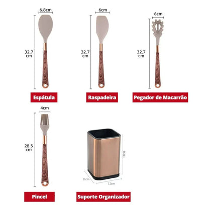 Kit Utensílios de Cozinha COMPRE 7 e LEVE 10 Peças - Mōva Decor