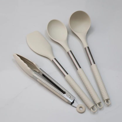 Kit 8 Utensílios de Cozinha de Silicone e Aço Inox - Mōva Decor