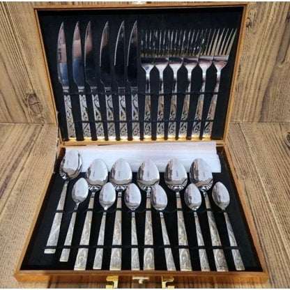 Brilho Imperial™ – Kit Faqueiro em Inox 24 Peças – Mōva Decor