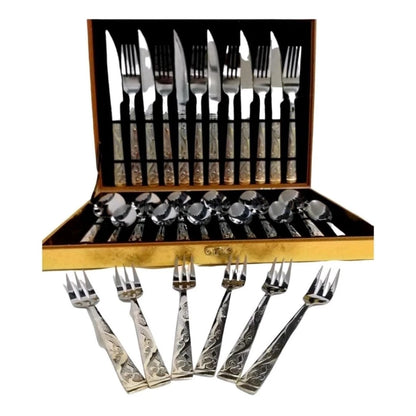 Brilho Imperial™ – Kit Faqueiro em Inox 24 Peças – Mōva Decor