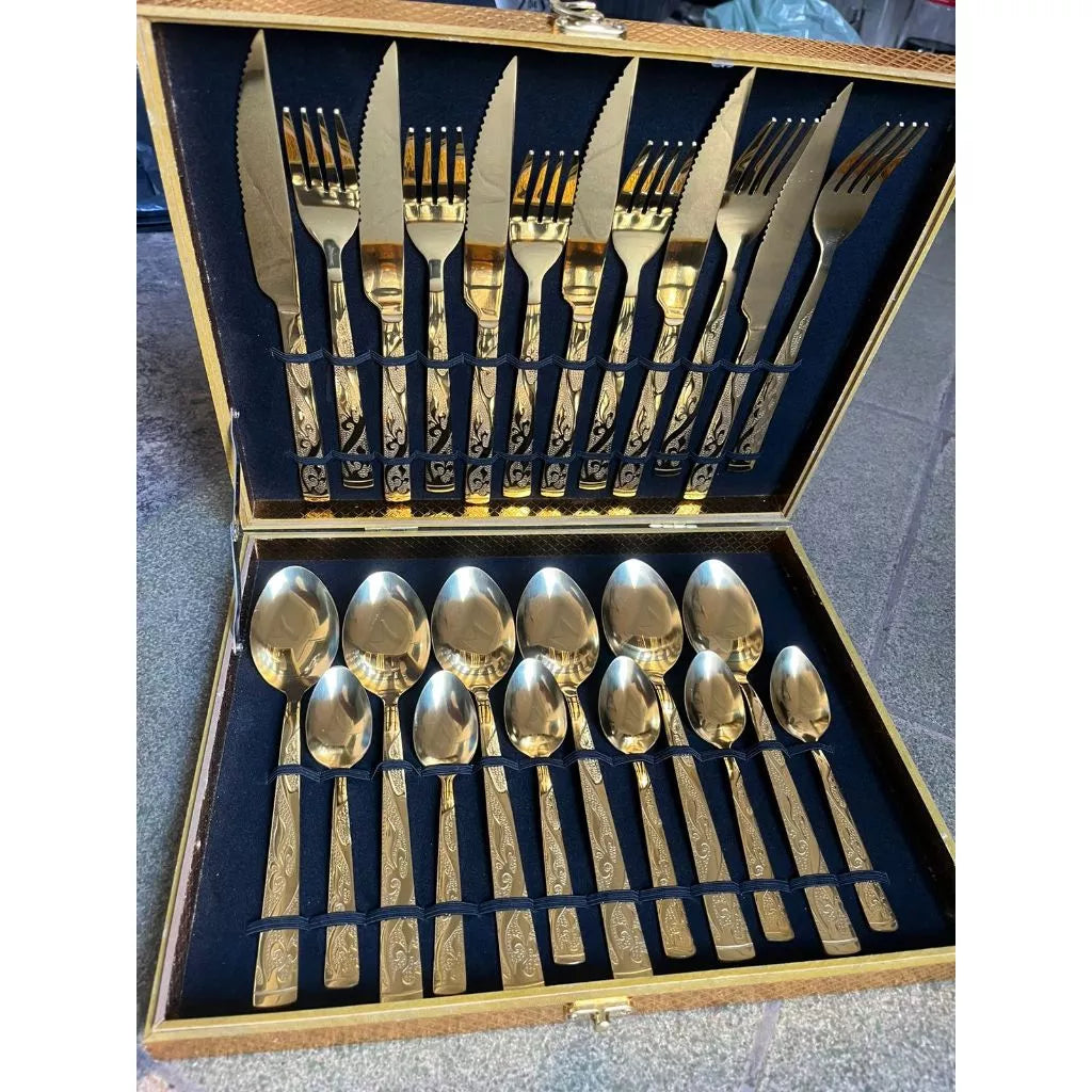 Brilho Imperial™ – Kit Faqueiro em Inox 24 Peças – Mōva Decor