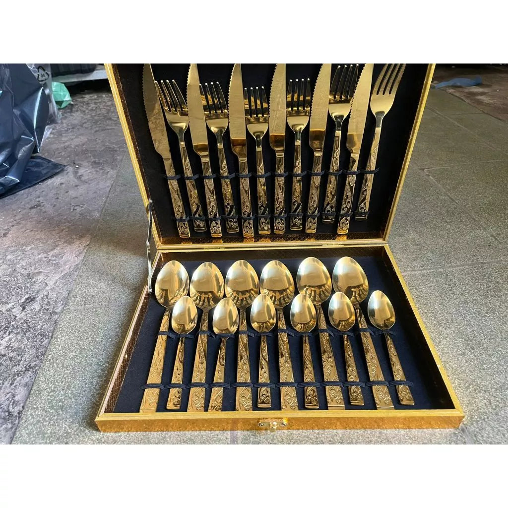 Brilho Imperial™ – Kit Faqueiro em Inox 24 Peças – Mōva Decor