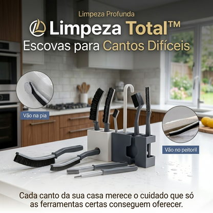 Limpeza Total™ – Escovas para Cantos Difíceis
