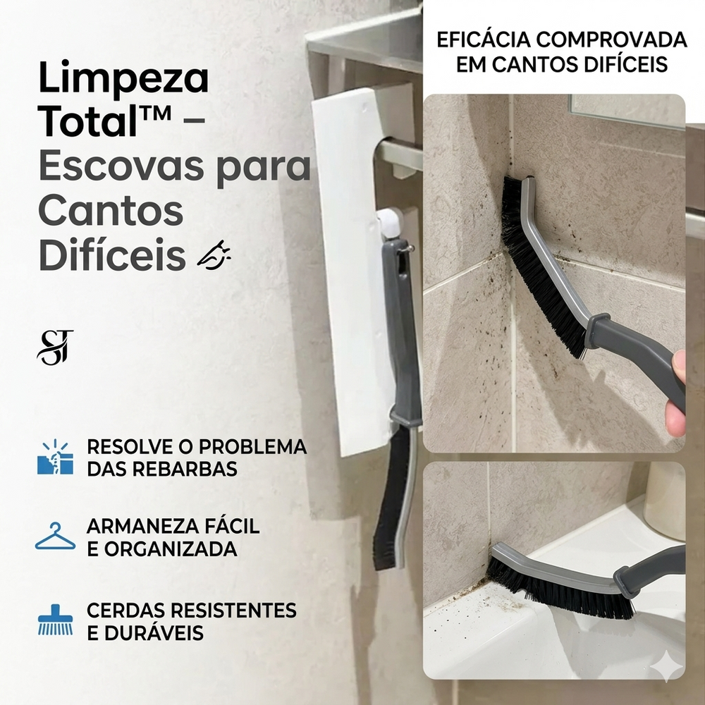 Limpeza Total™ – Escovas para Cantos Difíceis — detalhe do acabamento | Mova Decor