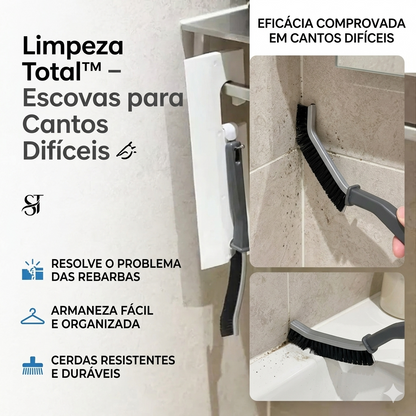 Limpeza Total™ – Escovas para Cantos Difíceis
