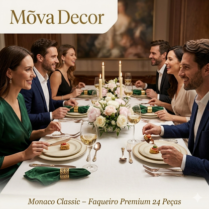 Monaco Classic – Faqueiro Premium 24 Peças - Mōva Decor