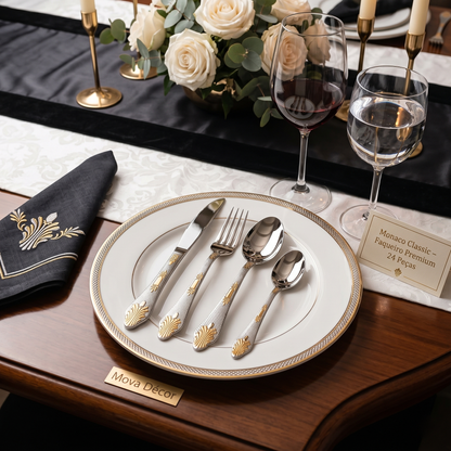 Monaco Classic – Faqueiro Premium 24 Peças - Mōva Decor