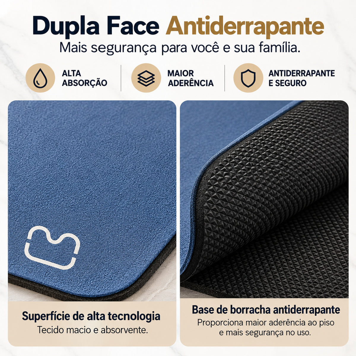 Mōva Flow — Tapete Super Absorvente de Secagem Rápida antiderrapante