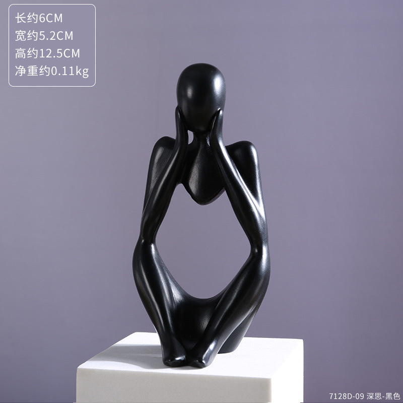 Variante prateada: pose alternativa da mini figura abstrata — Mova Decor