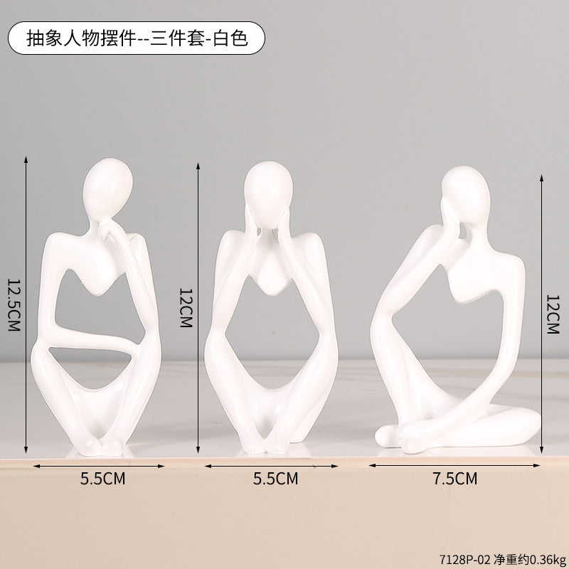 Ângulo complementar da figura abstrata estilo pensador — Mova Decor