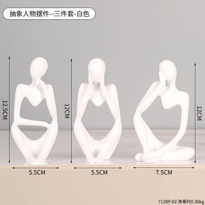 Ângulo complementar da figura abstrata estilo pensador — Mova Decor