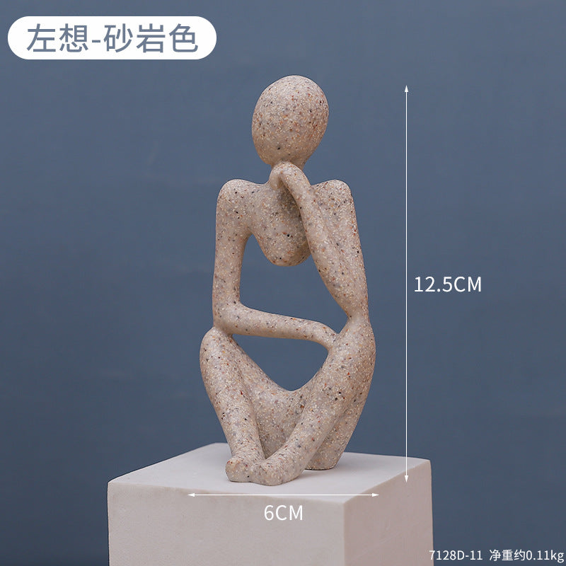 Variante arenito: figura contemplativa em pedestal — Mova Decor
