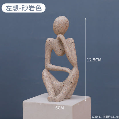 Variante arenito: figura contemplativa em pedestal — Mova Decor