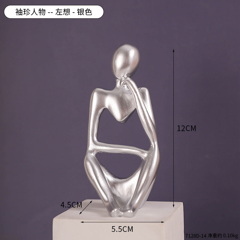Escultura abstrata em tamanho maior, acabamento dourado — Mova Decor