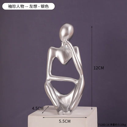 Escultura abstrata em tamanho maior, acabamento dourado — Mova Decor
