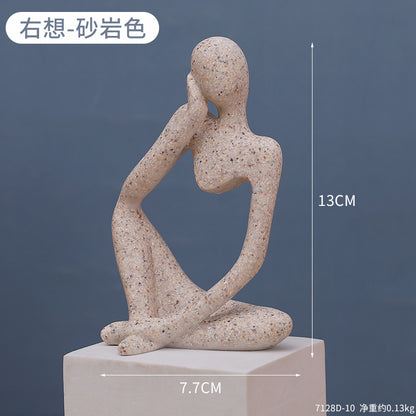 Escultura abstrata em acabamento arenito com medidas na foto — Mova Decor