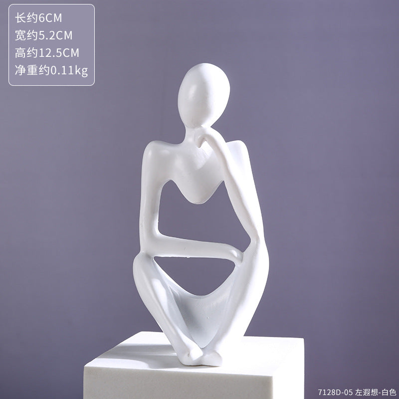 Escultura abstrata contemplativa em acabamento metálico para hall e sala — Mova Decor