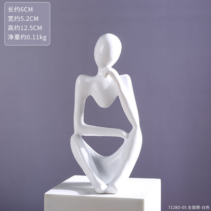 Escultura abstrata contemplativa em acabamento metálico para hall e sala — Mova Decor