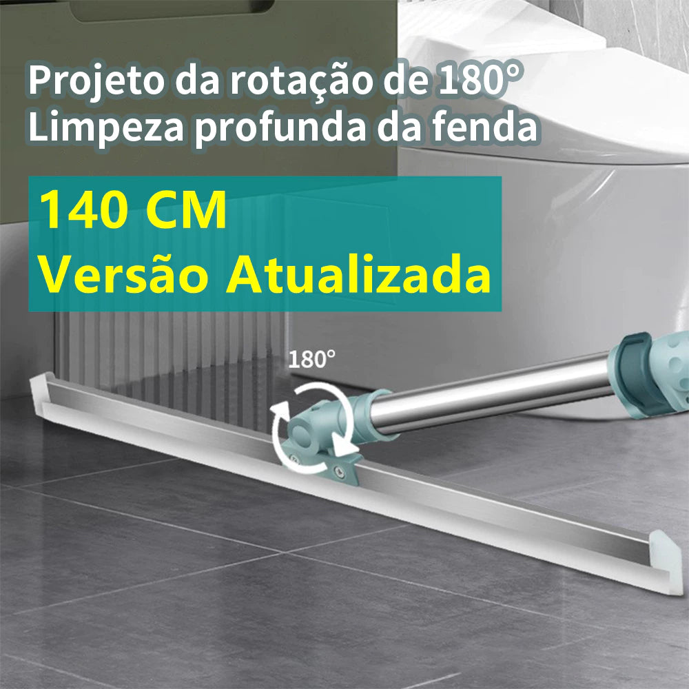 Rodo PureSweep de silicone com cabo de 140 cm ao lado do vaso sanitário