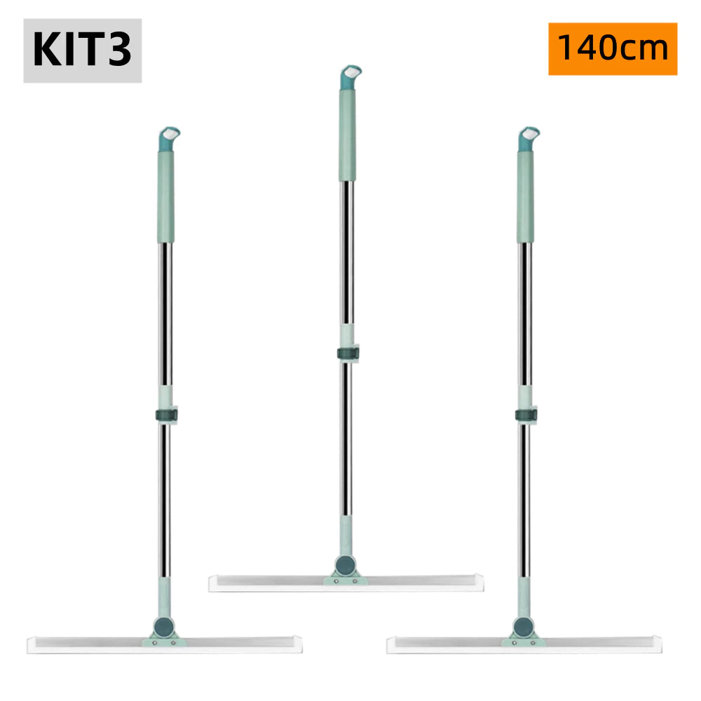 Kit com 3 rodos PureSweep de silicone com cabos de até 140 cm
