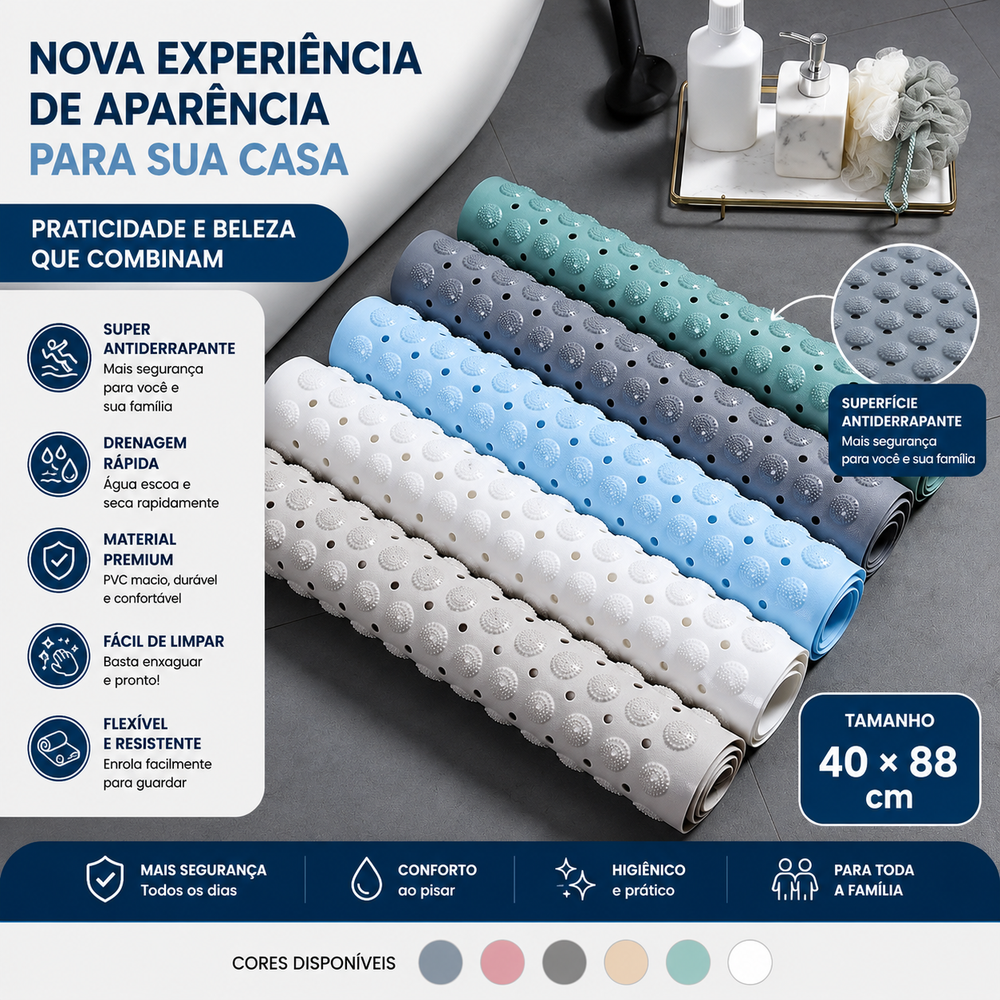 Tapete de Banheira Trançado Mōva — detalhe do acabamento | Mova Decor