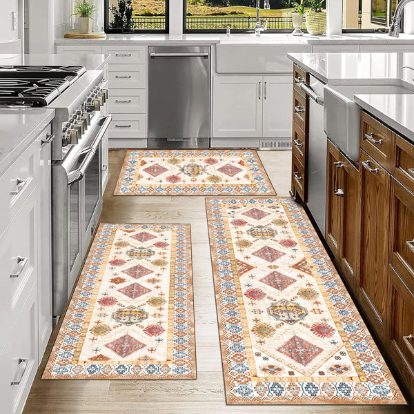 Jogo de Tapetes de Cozinha Boho com Passadeira Mōva — 3 Peças — composição / escala visual | Mova Decor