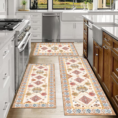 Jogo de Tapetes de Cozinha Boho com Passadeira Mōva — 3 Peças — composição / escala visual | Mova Decor
