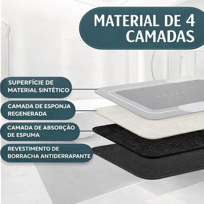 Tapete AquaDry Comfort absorvendo água da superfície