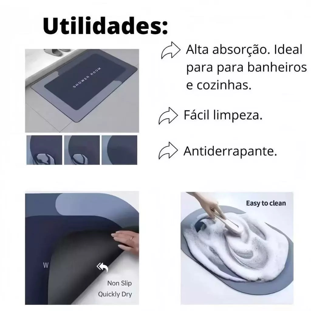 Tapete de banheiro AquaDry Comfort em tom neutro
