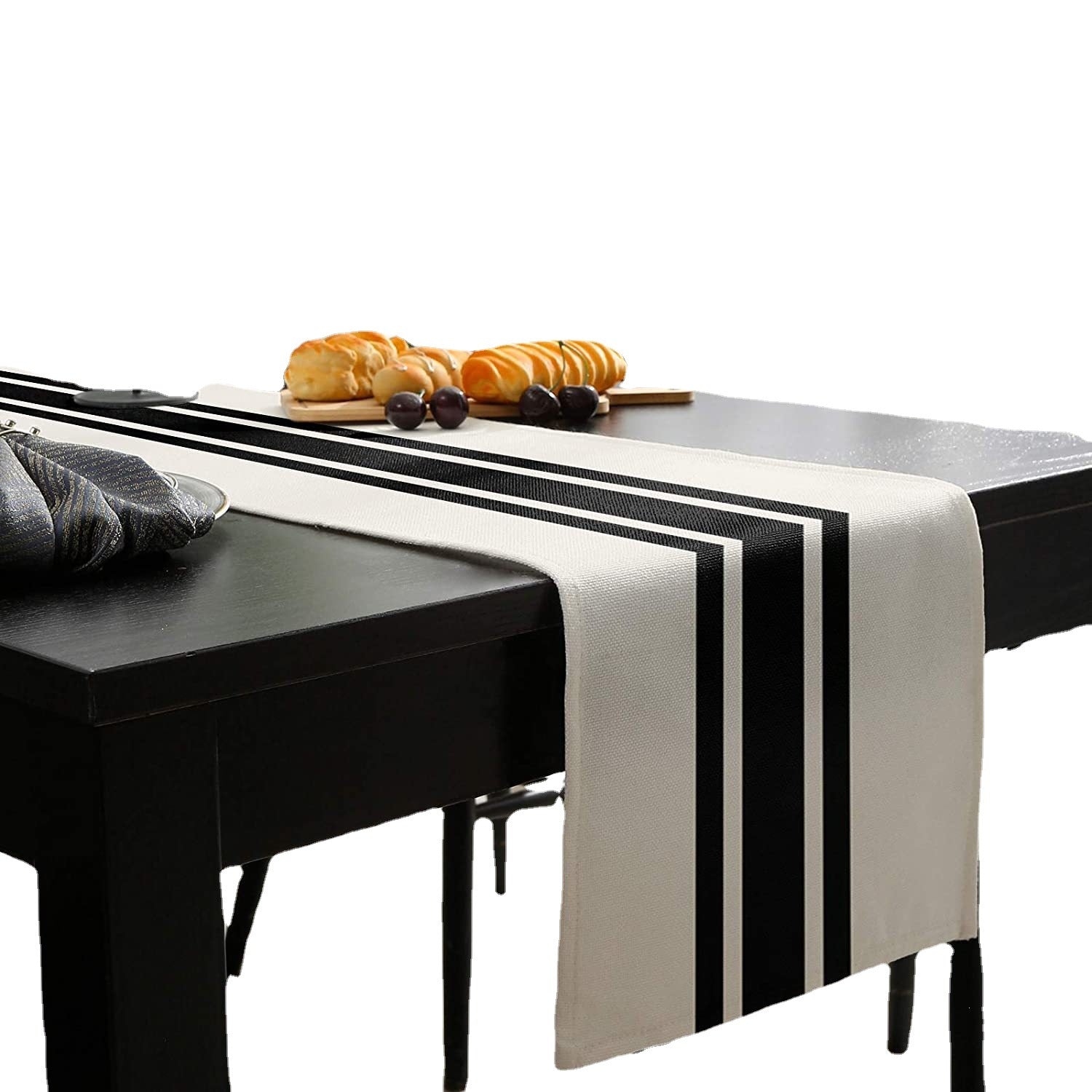 Caminho de Mesa Geométrico em Linho Mōva — composição / escala visual | Mova Decor